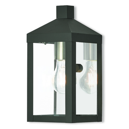 LIVEX LIGHTING Nyack 1 Light Black Outdoor Wall Lantern 20581-04